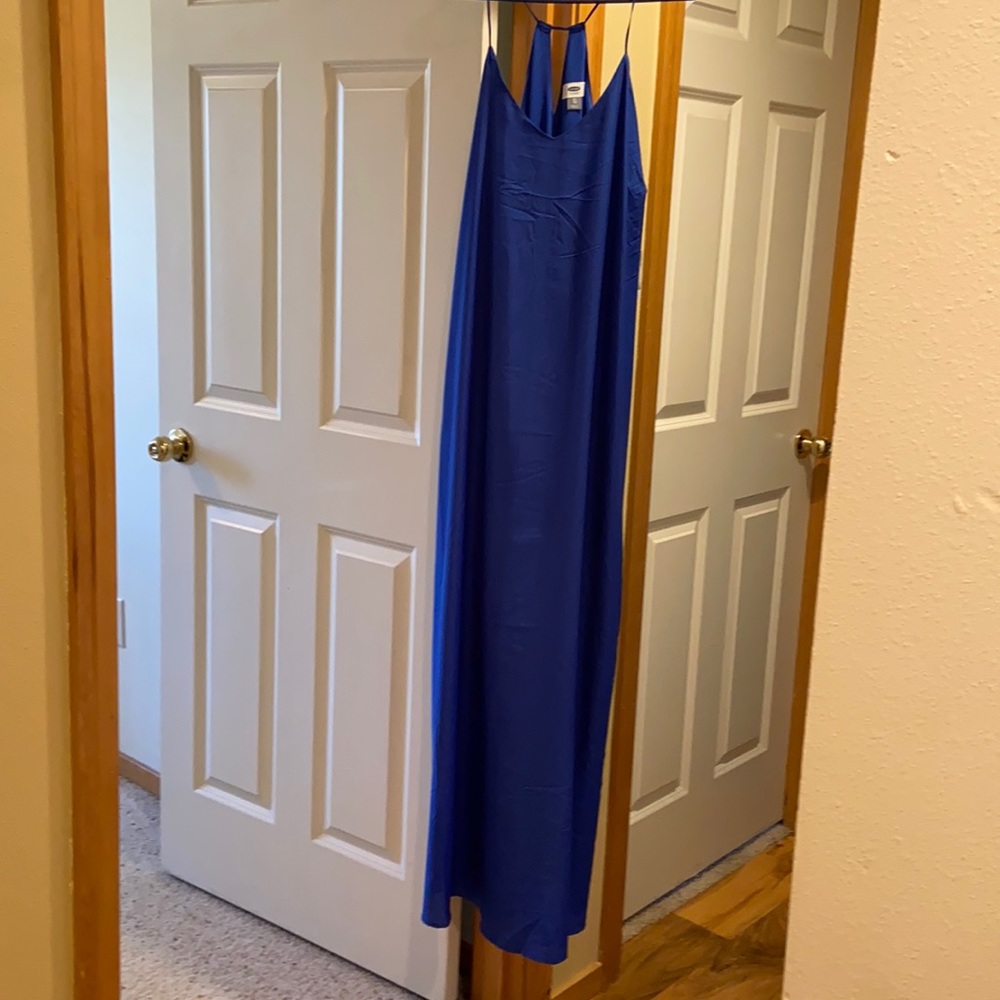 Cobalt blue maxi dress.